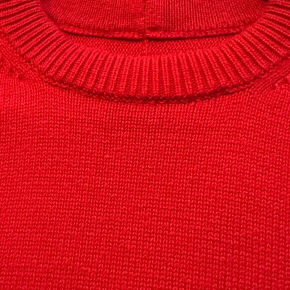 Abercrombie & Fitch Vibrant Red Crew Neck Sweater Thick Knit..OVERSIZED - Picture 2 of 3